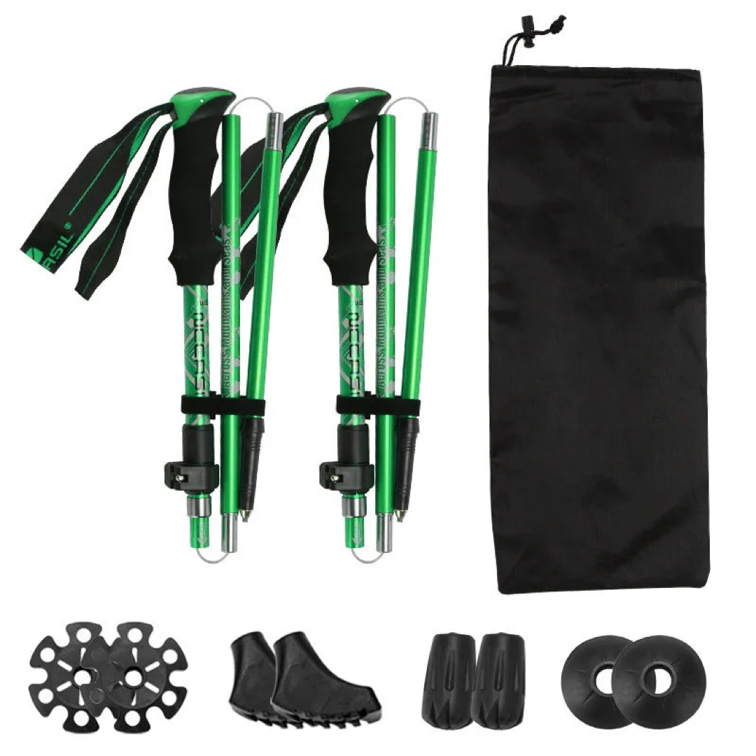 Folding Trekking Pole Pair for Stable Strides