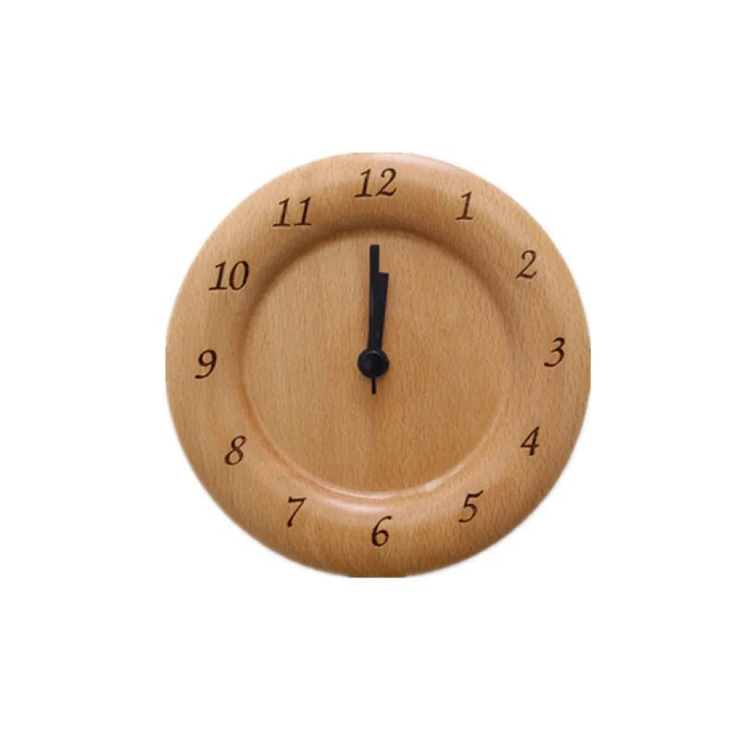 Beechwood Bedside Clock for Tick-Free Sleep