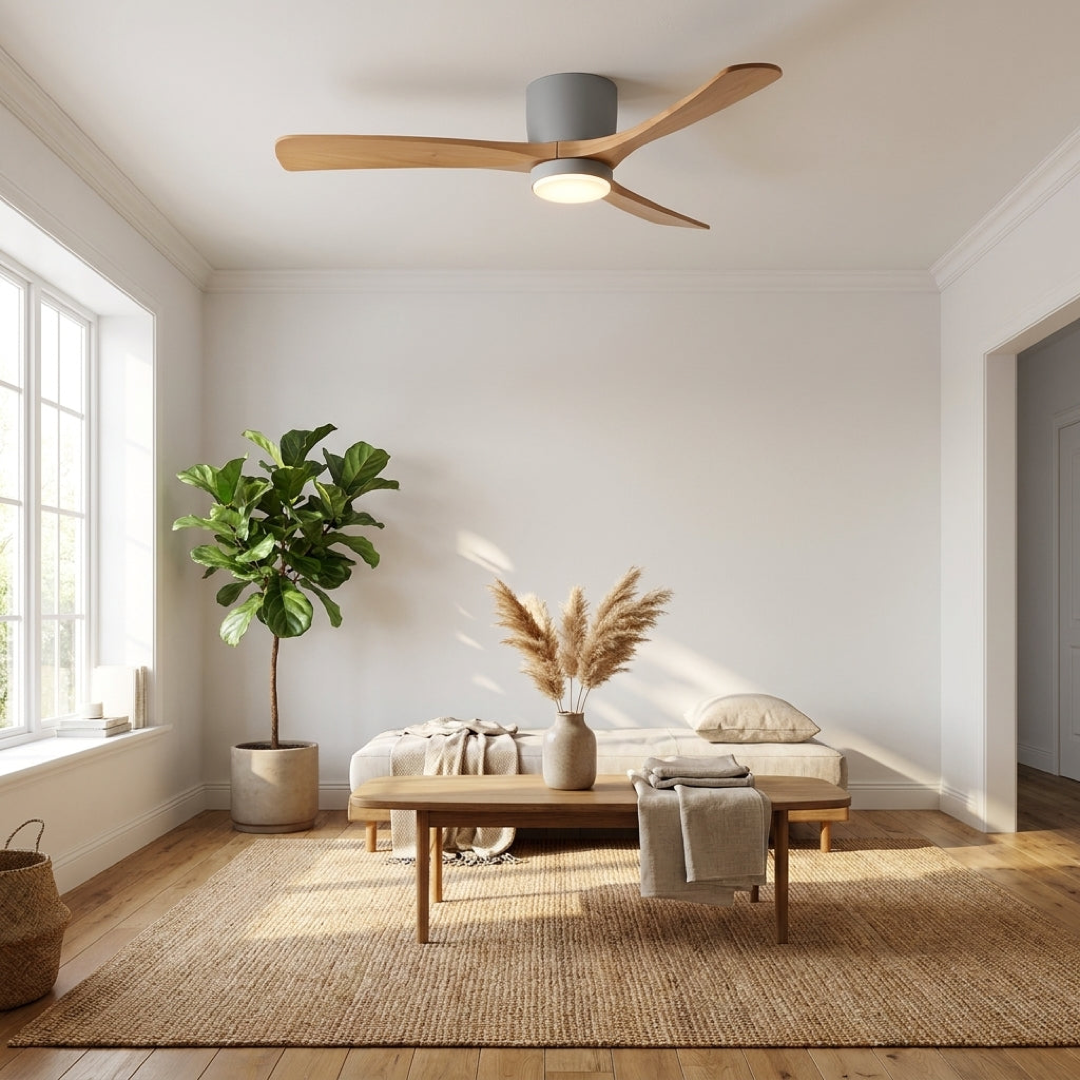 Wood Blade Ceiling Fan Light for Quiet Comfort