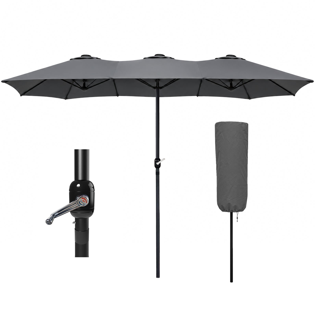Twin Garden Parasol for Wider Patio Shade
