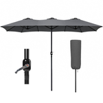 Twin Garden Parasol for Wider Patio Shade