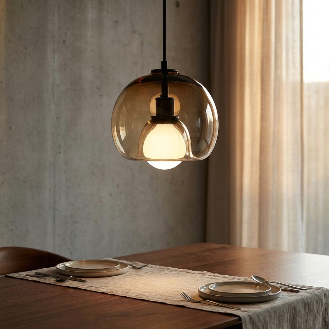Sculptural Glass Pendant Light for a Warm Glow
