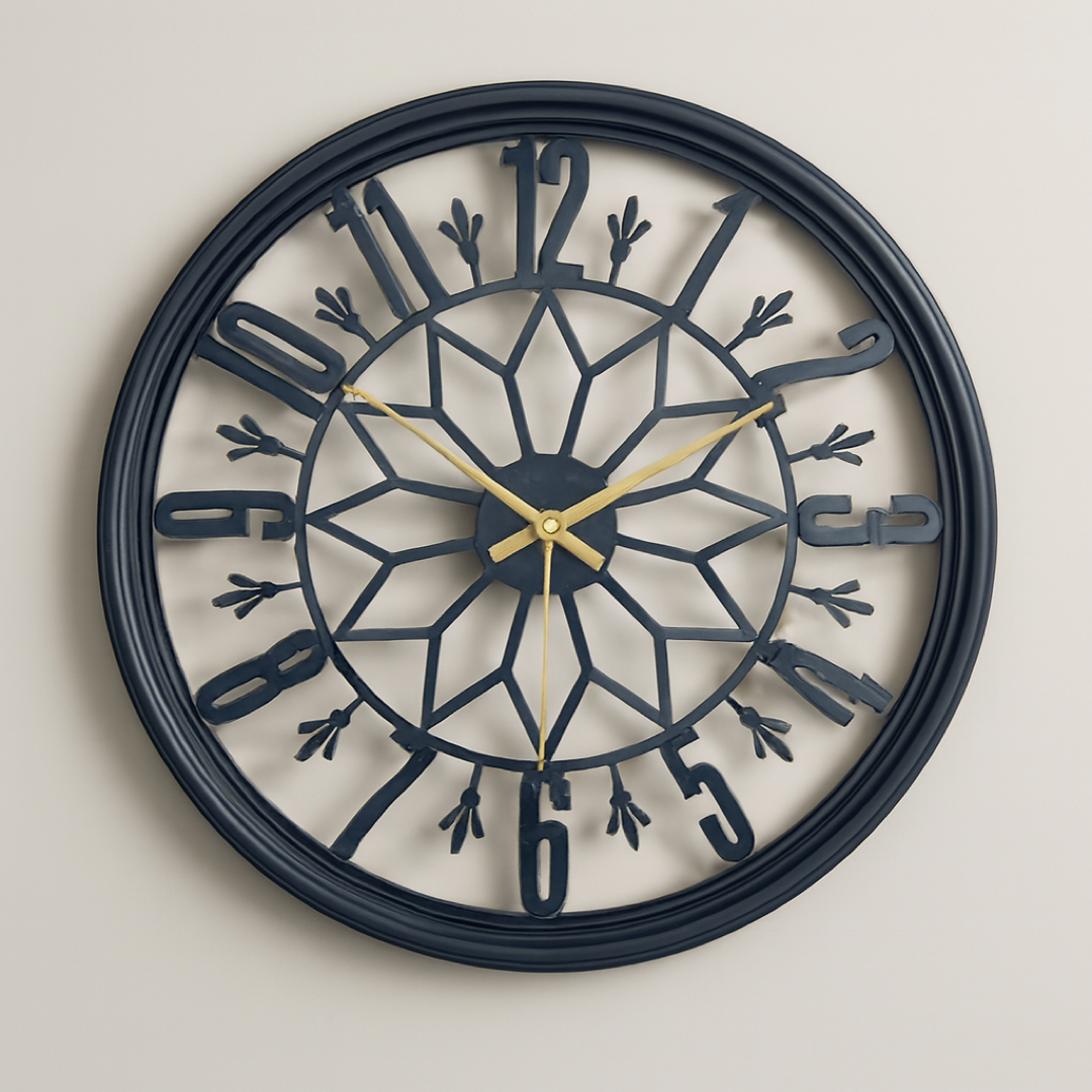 Industrial Metal Wall Clock for Quiet Spaces
