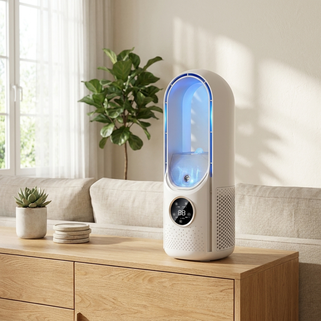 Bladeless Humidifying Fan for Safer Comfort