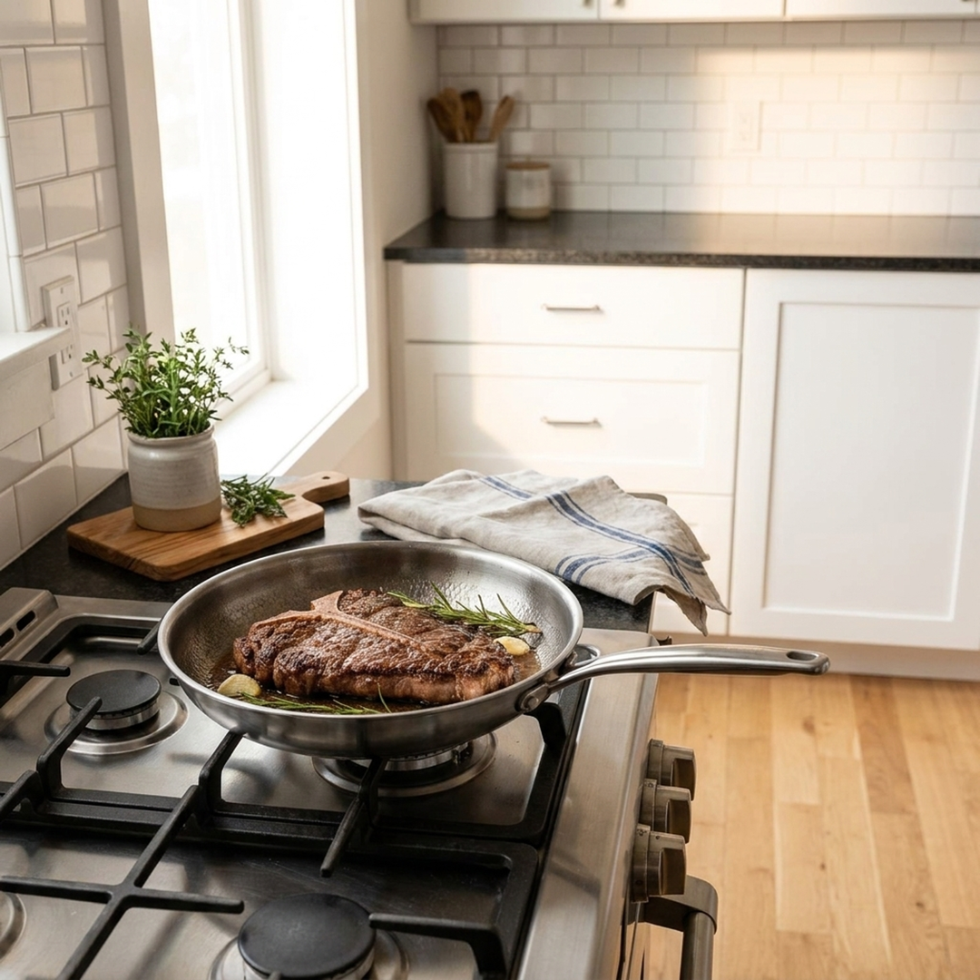 Uncoated Titanium Pan for Everyday Durability