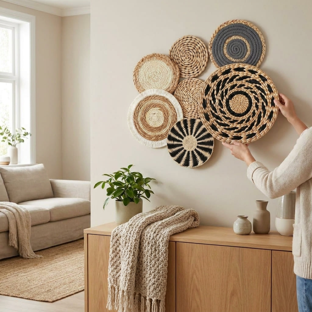 Woven Seagrass Wall Set for Natural Warmth