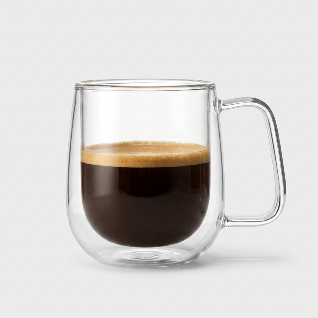 Insulated Glass Mug – Lasting Warmth, Easy Grip