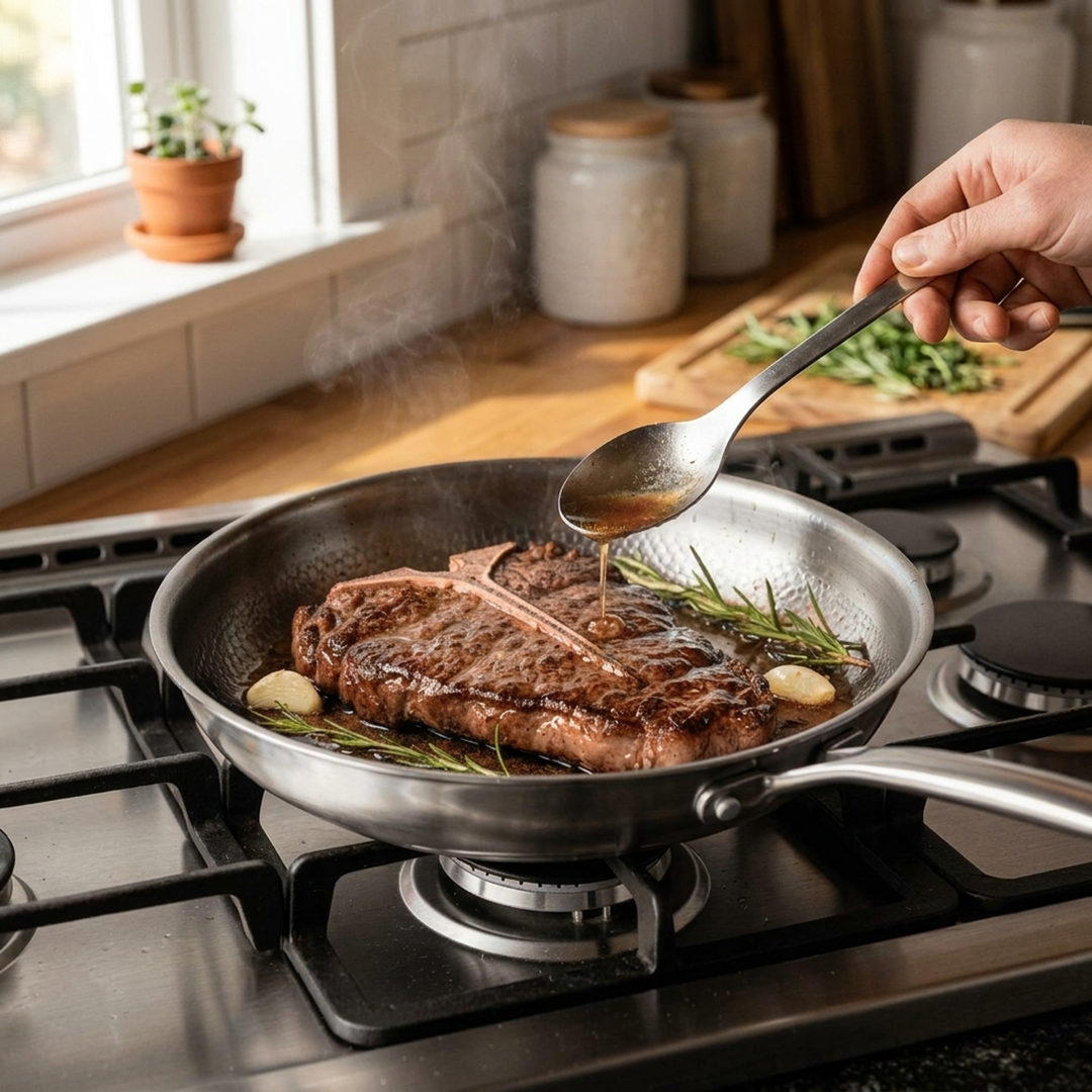 Uncoated Titanium Pan for Any Hob