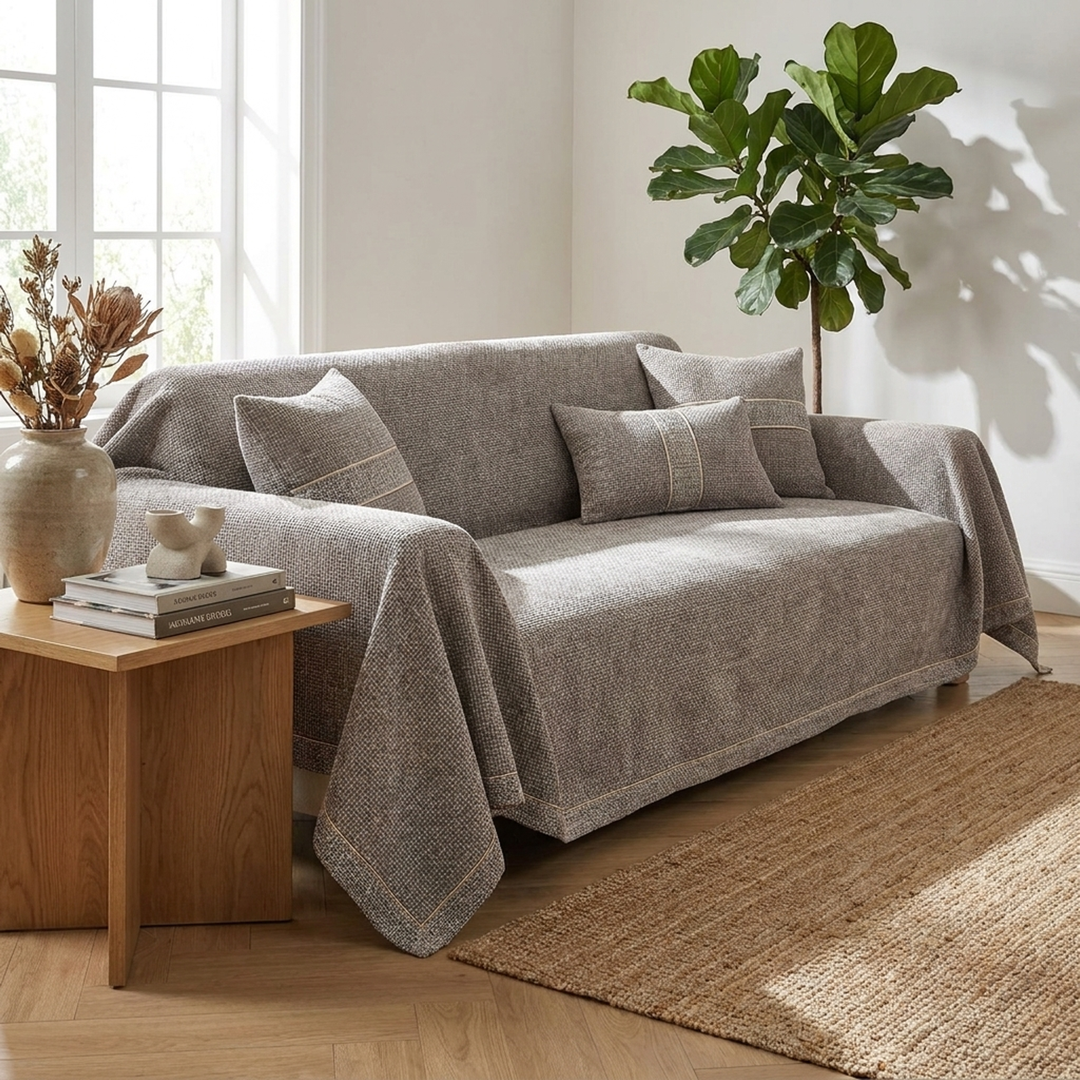 Stay-Put Sofa Cover for a Neater Living Room