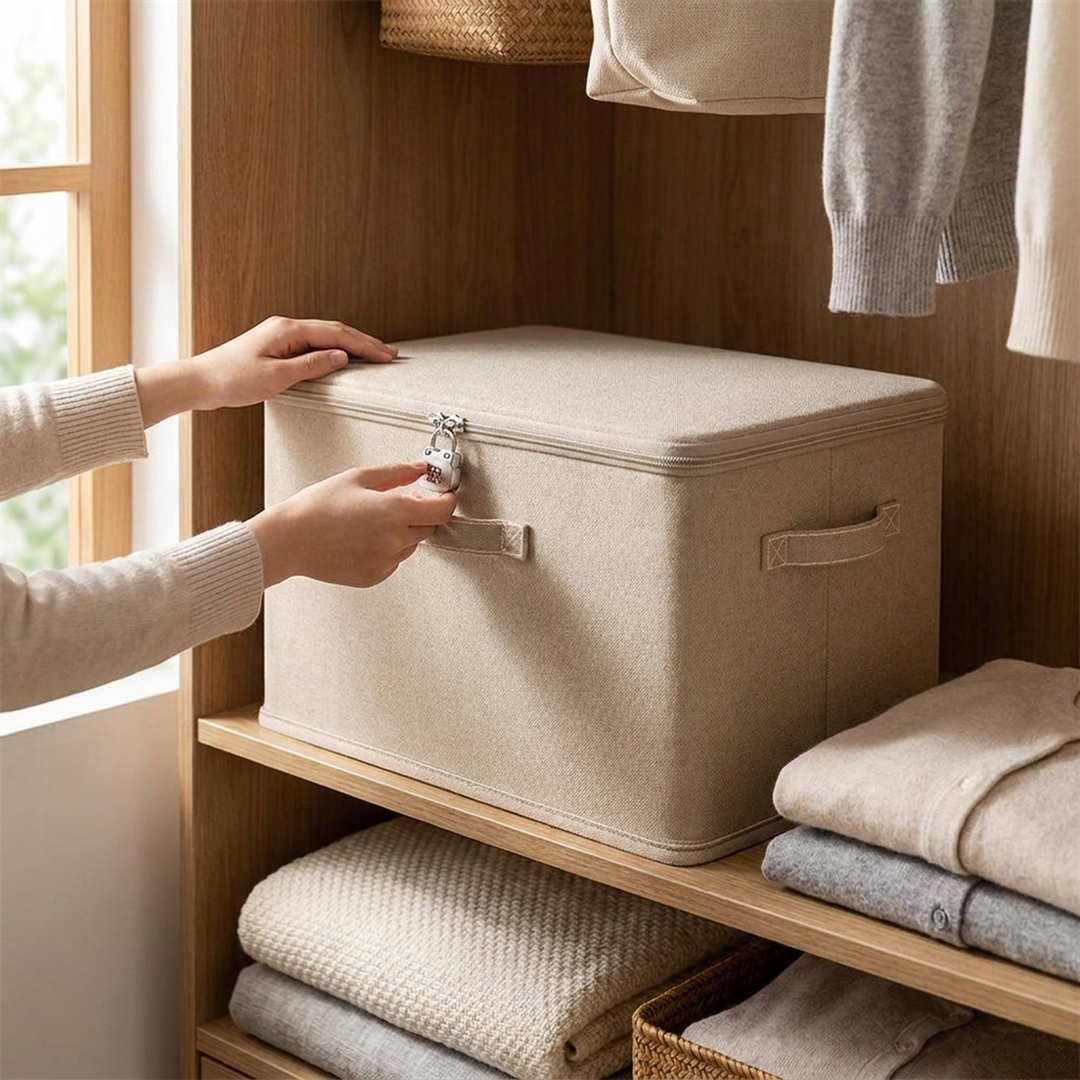 Secure Foldable Storage Box for Tidy Spaces