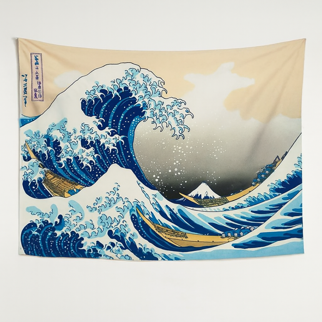 Hokusai Wave Tapestry for Effortless Wall Art