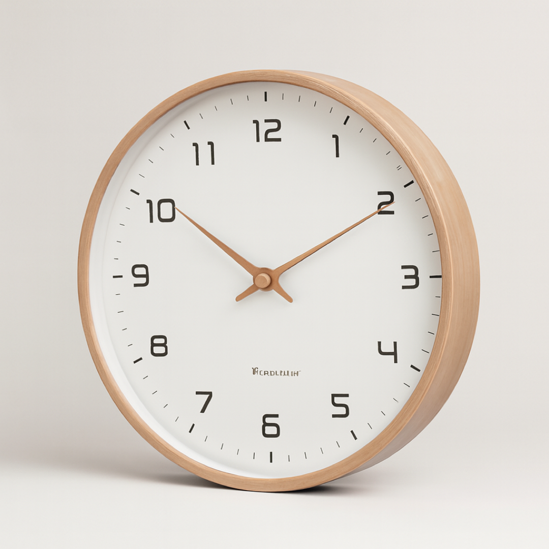 Minimalist Wood Wall Clock for Silent Timekeeping