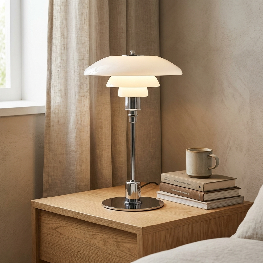 Sculptural Table Lamp for Adjustable Warmth
