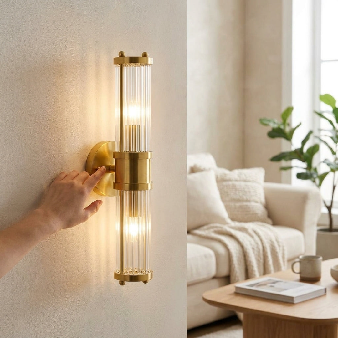 Gold Crystal Wall Sconce for Warm Ambiance