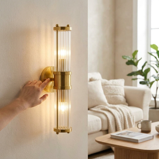 Gold Crystal Wall Sconce for Warm Ambiance