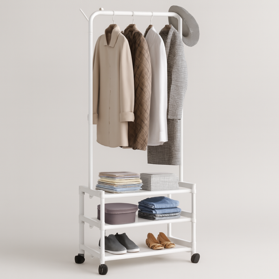 Rolling Wardrobe Rack for Easy Outfit Access