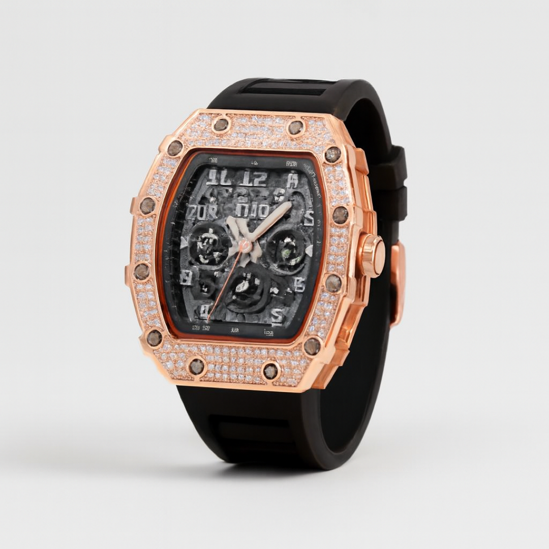 Rhinestone Tonneau Watch for Effortless Style