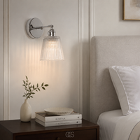 Ribbed Glass Wall Light for a Soft Glow