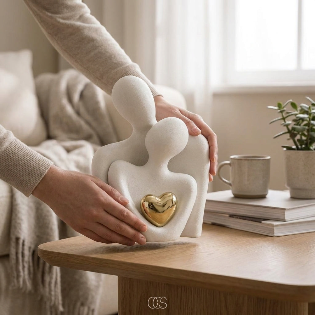 Ceramic Couple Figurine for Refined Spaces