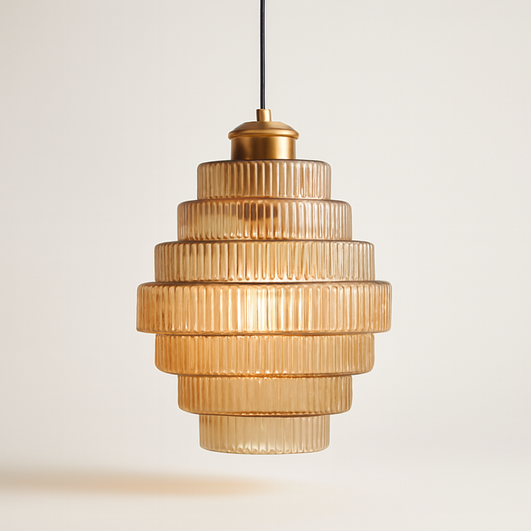 Tiered Glass Pendant Light — Warm Ambient Glow