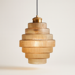 Tiered Glass Pendant Light — Warm Ambient Glow