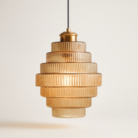 Tiered Glass Pendant Light — Warm Ambient Glow