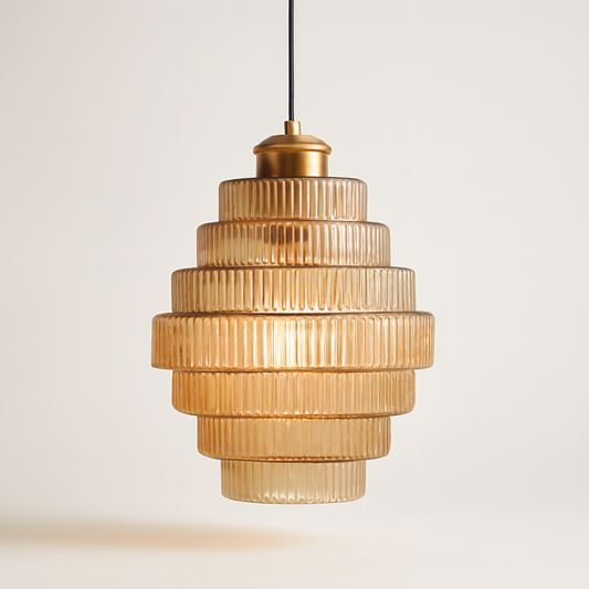 Tiered Glass Pendant Light — Warm Ambient Glow
