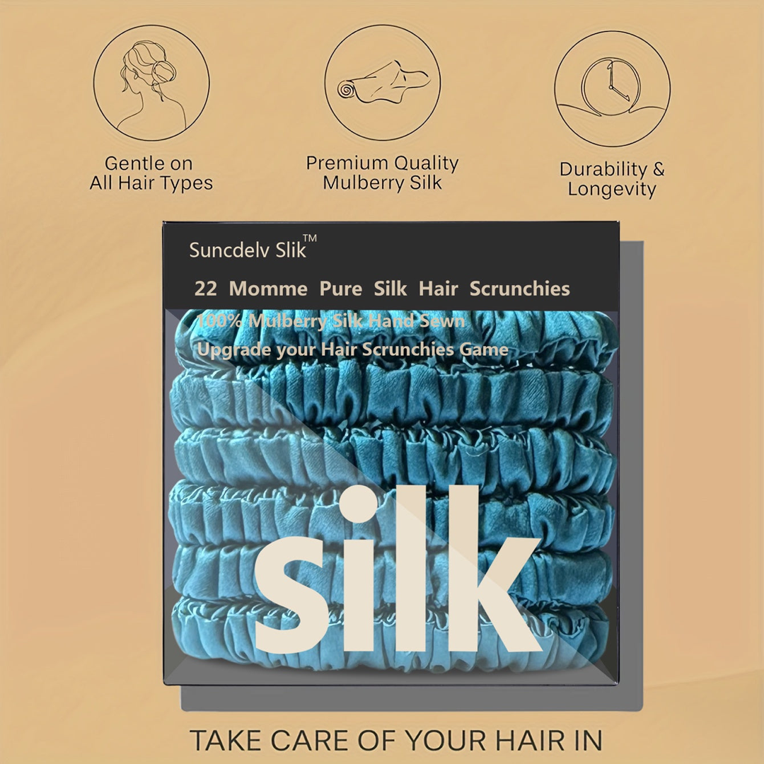 Mulberry Silk Scrunchie Set for Creaseless Hold