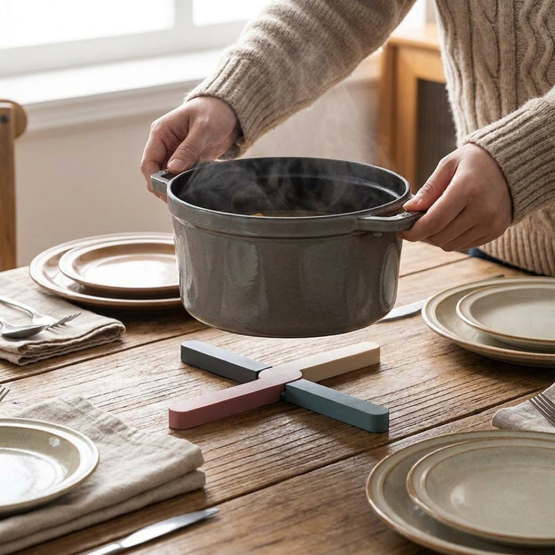 Foldable Silicone Trivet for Heat Protection