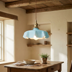 Ruffled Glass Pendant Light for Warm Ambiance