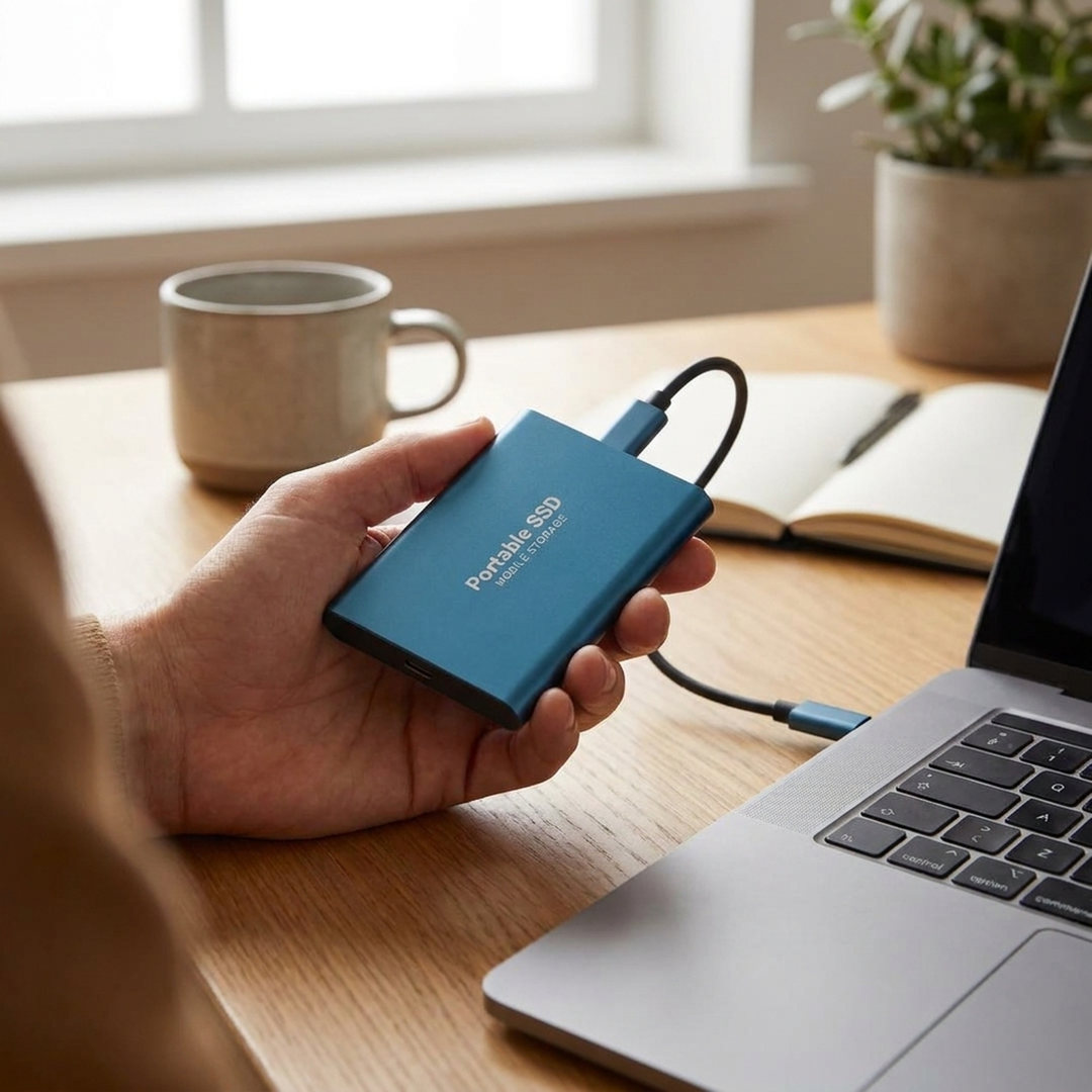 Compact External SSD for Quick Backups