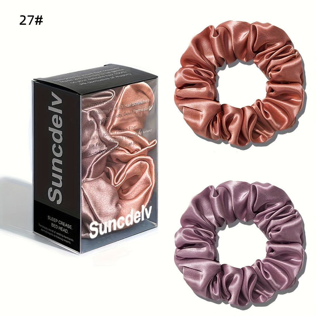 Pure Silk Scrunchie Pair for Crease-Free Hold