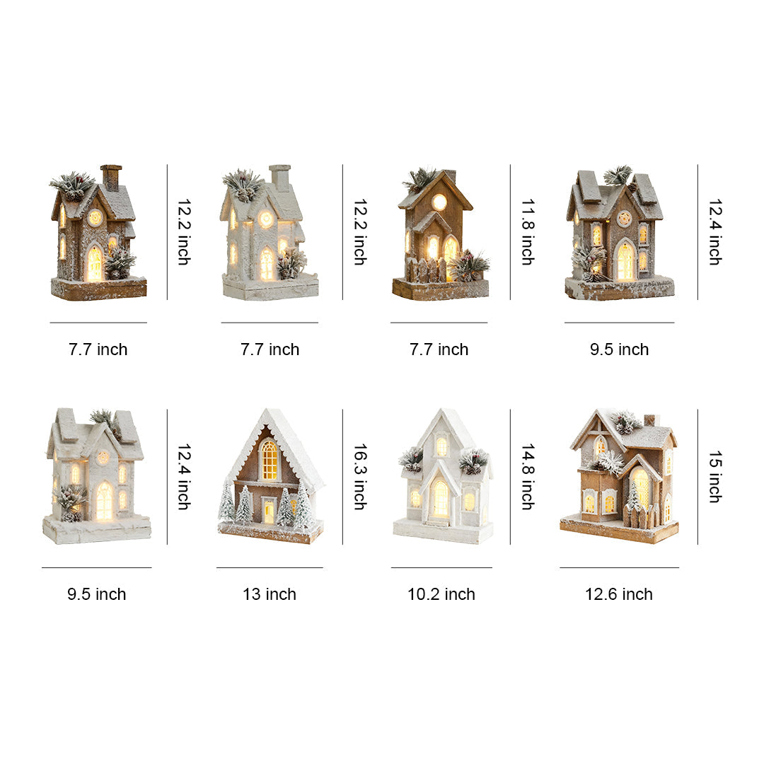 Wooden Christmas House Lighting for Cozy Glow
