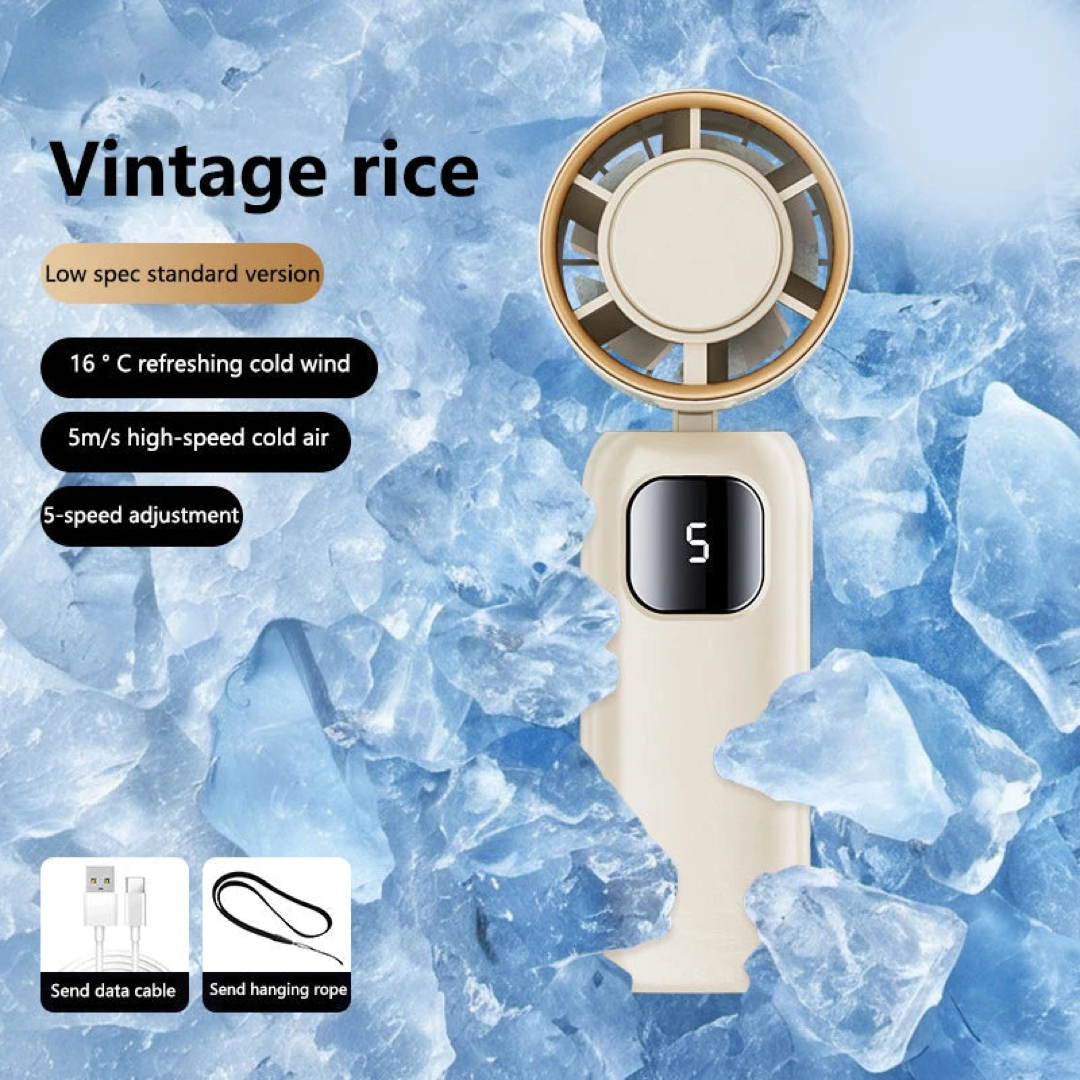 Portable Ice-Cooling Fan for Rapid Relief