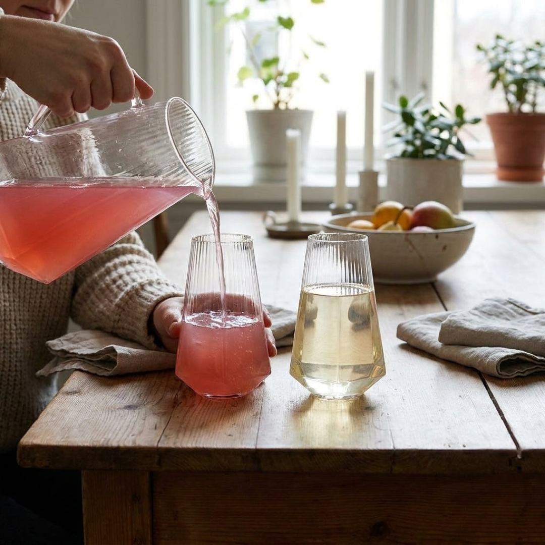 Faceted Highball Glasses for a Steady Grip