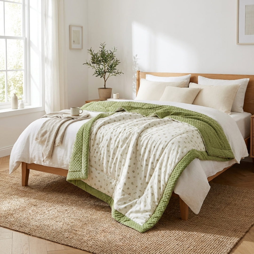 Breathable Floral Cotton Quilt for Cooler Sleep