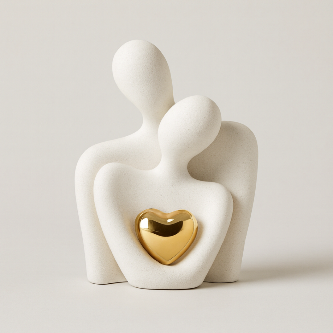 Ceramic Couple Figurine for Refined Spaces