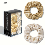Pure Silk Scrunchie Pair for Crease-Free Hold