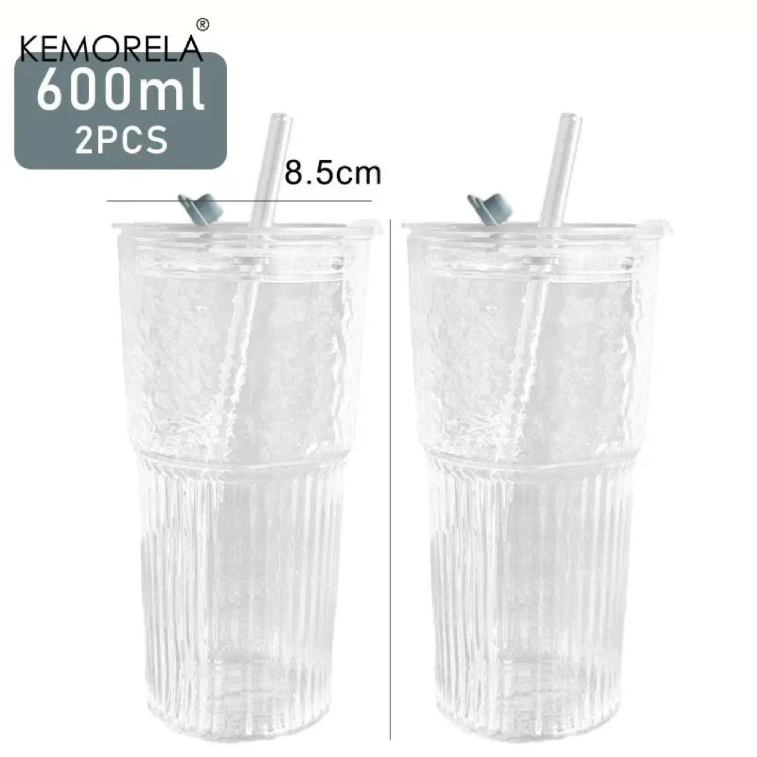 Ribbed Glass Tumbler for Spill-Safe Sipping