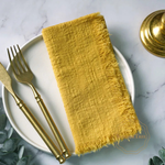 Frayed Cotton Napkin Set for Cozy Tables