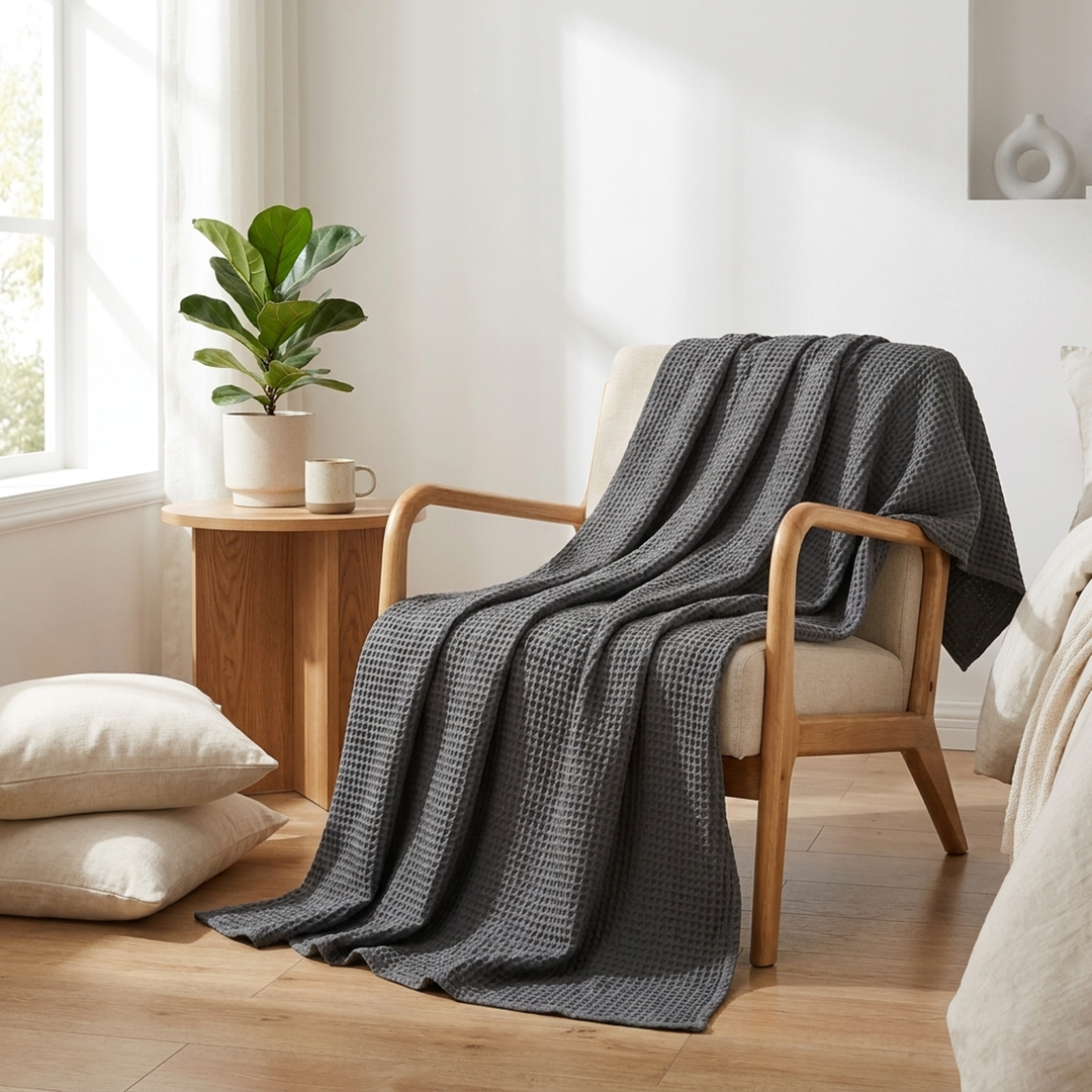 Waffle Weave Throw – Breathable Everyday Comfort