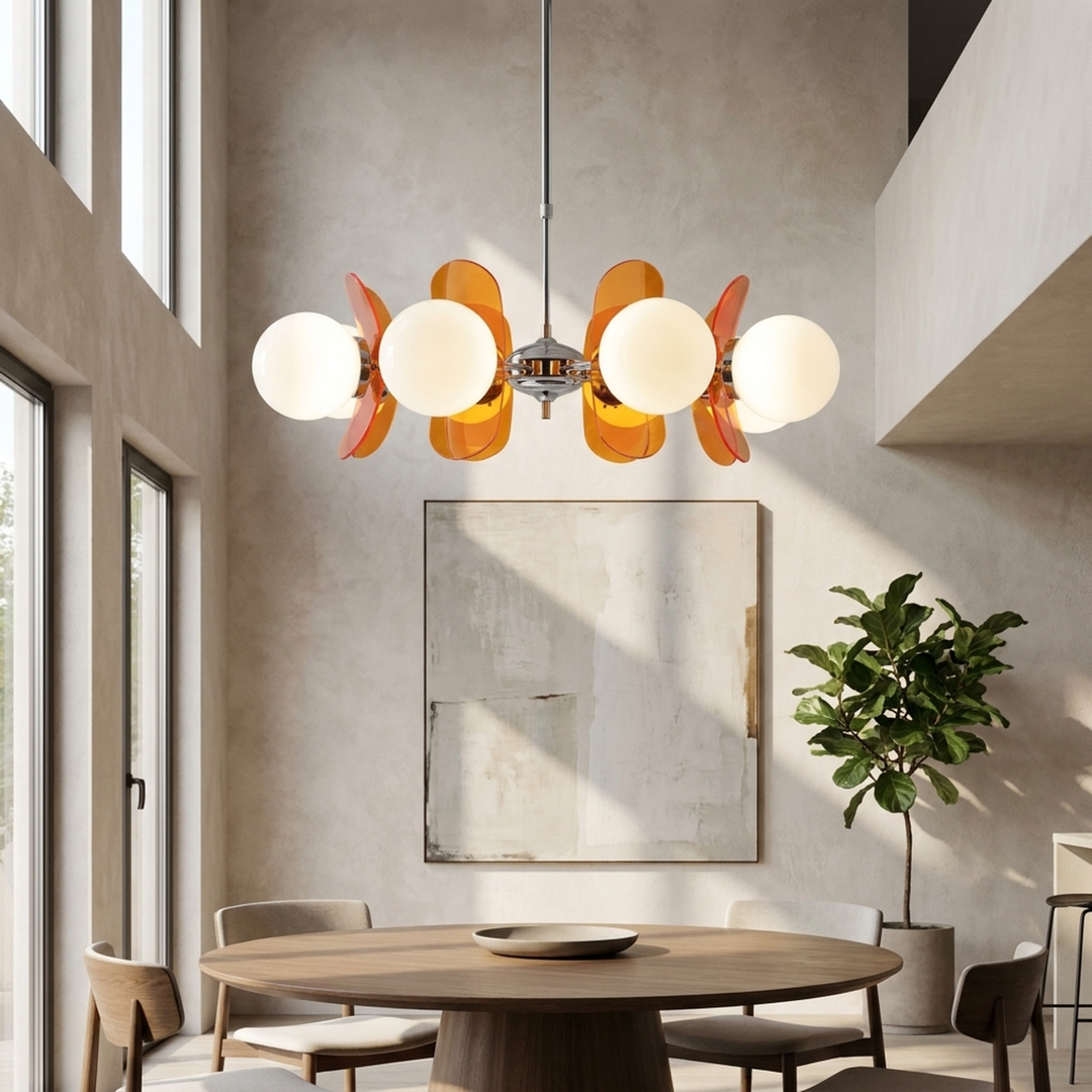 Sculptural Globe Chandelier – Artful Overhead Light