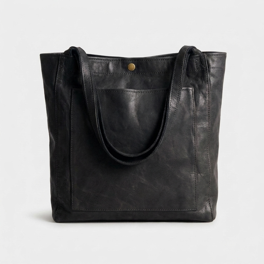 Faux Leather Shoulder Bag for Organized Days