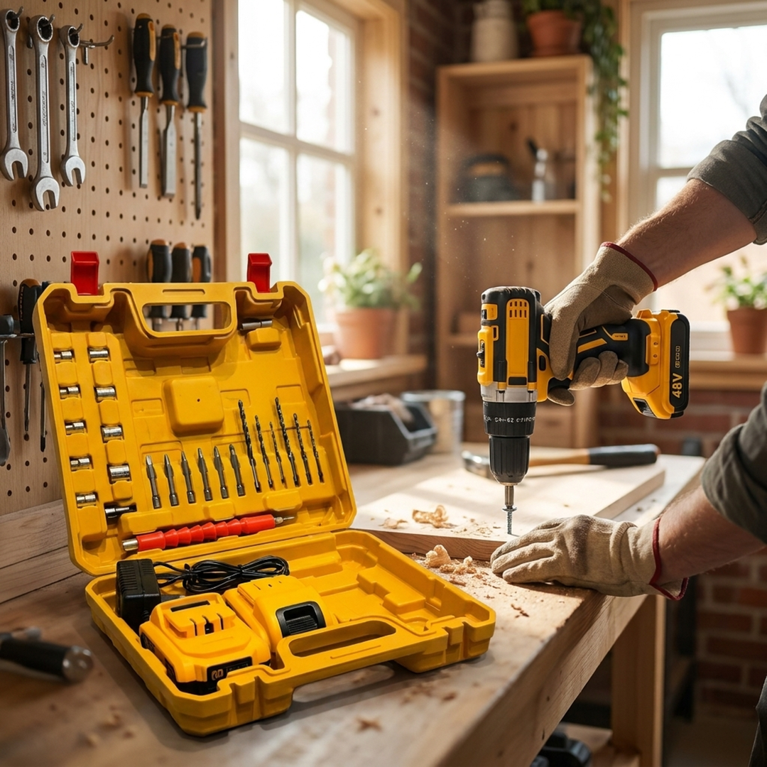48V Cordless Drill Set for Easy Home Repairs