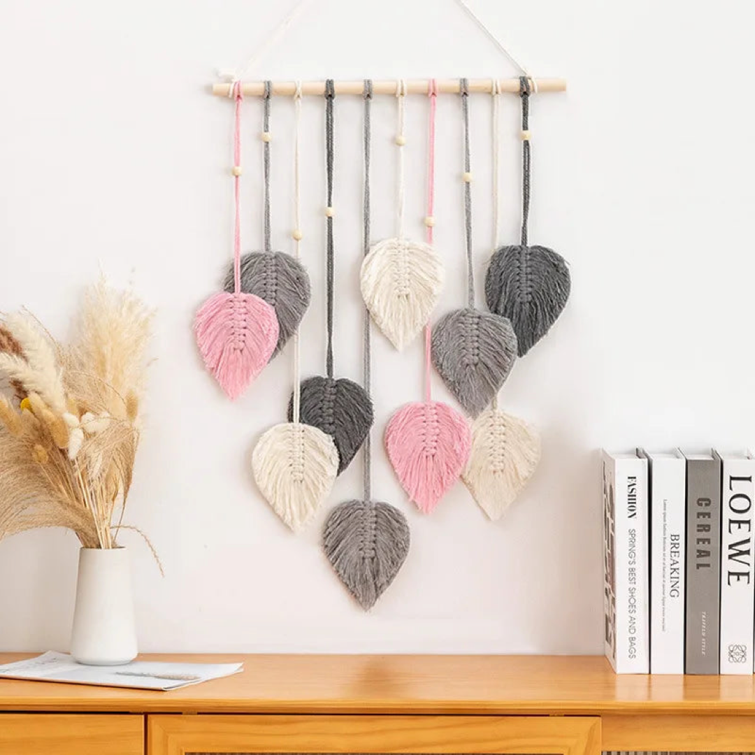 Woven Leaf Wall Hanging for Cozy Natural Texture