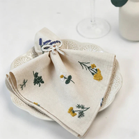 Embroidered Linen Napkin Set for Elegant Dining