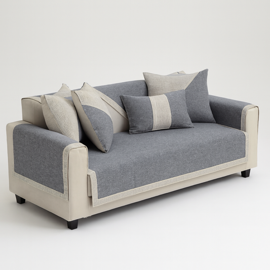 Cotton-Linen Sofa Cover That Stays Put