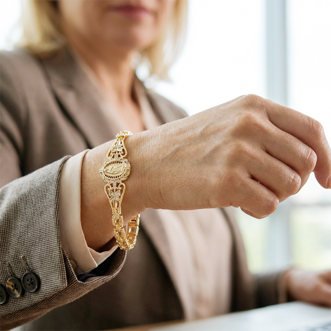 Floral Virgin Mary Bracelet for Daily Devotion