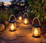 Solar Outdoor Lantern With Flickering Flame