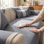 Cotton-Linen Sofa Cover That Stays Put